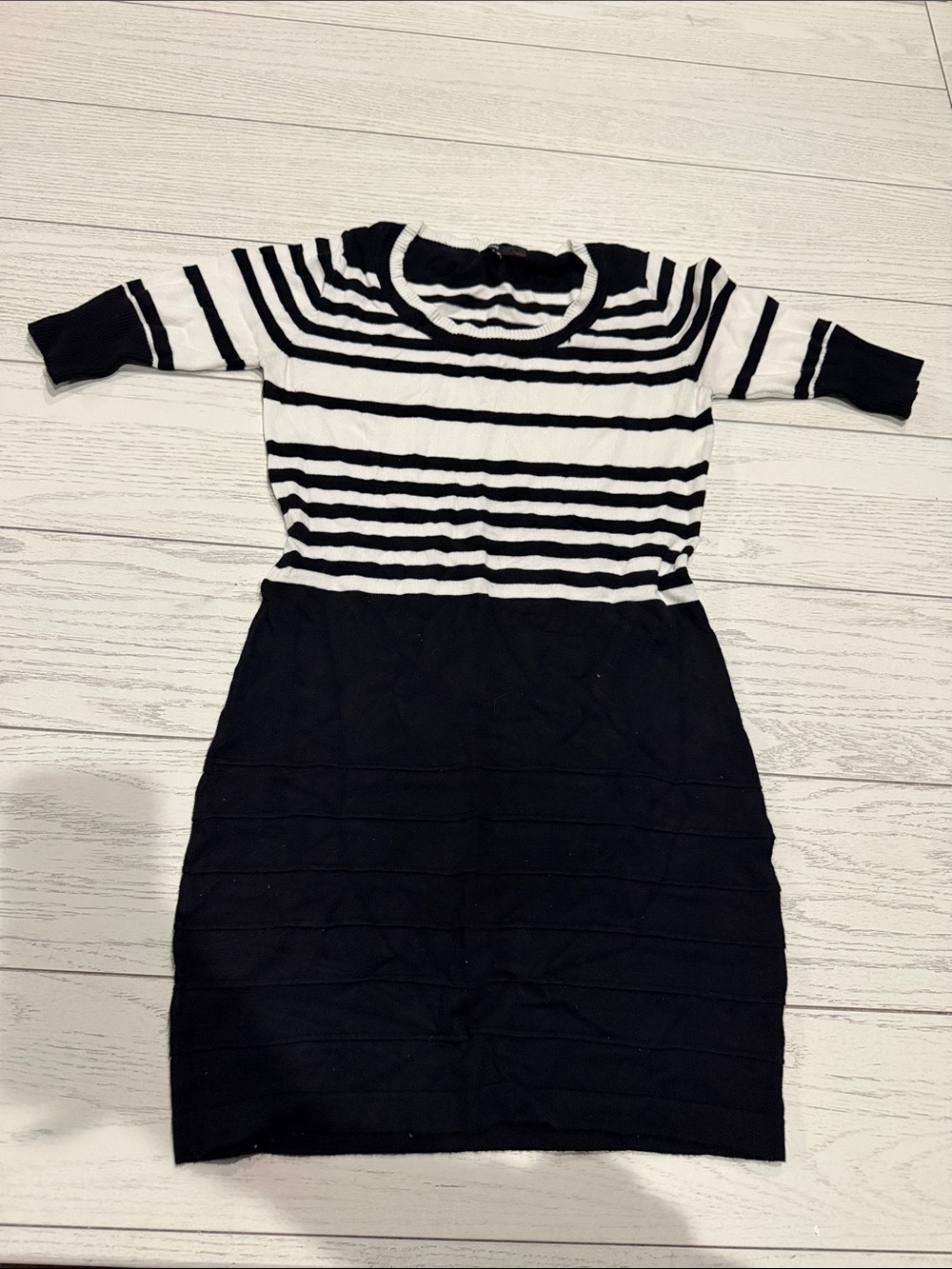 Love Culture Black and White Striped Kids Casual Dress